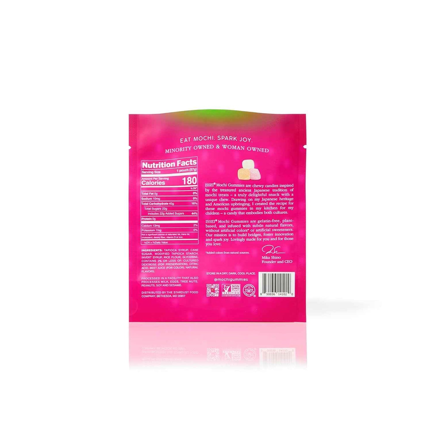 ISSEI Strawberry Mochi Gummies Chewy Candy – Plant-Based Post-Workout Snack for Mindful Snackers