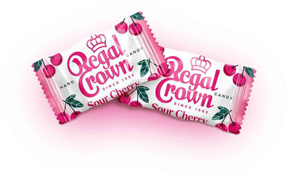 Regal Crown Sour Cherry Candy – Individually Wrapped Lunchbox Treat, Tart Cherry Snack for Kids' Backpack in 6.25oz Peg Bag