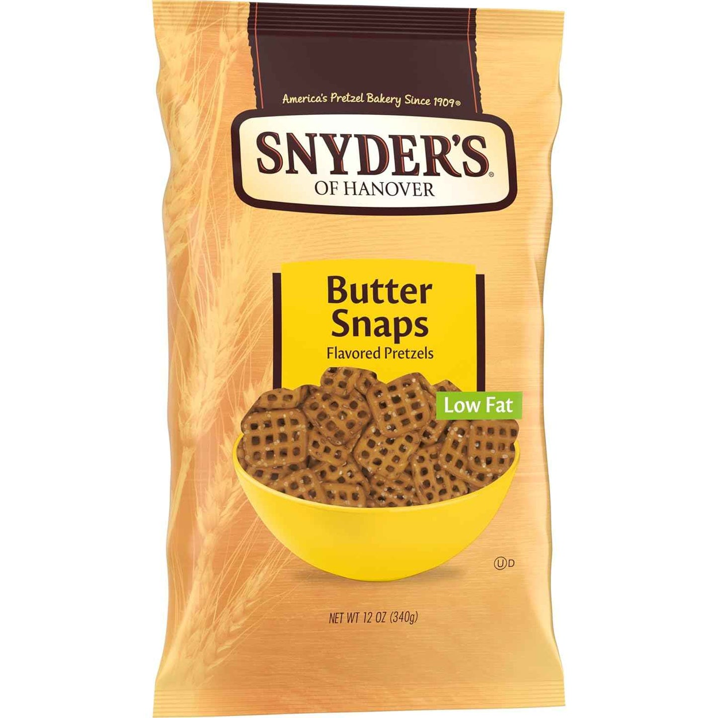 Snyder's of Hanover Butter Snaps Pretzels – Guilt-Free Low-Fat Office Snack, No Artificial Flavors 3-Pack