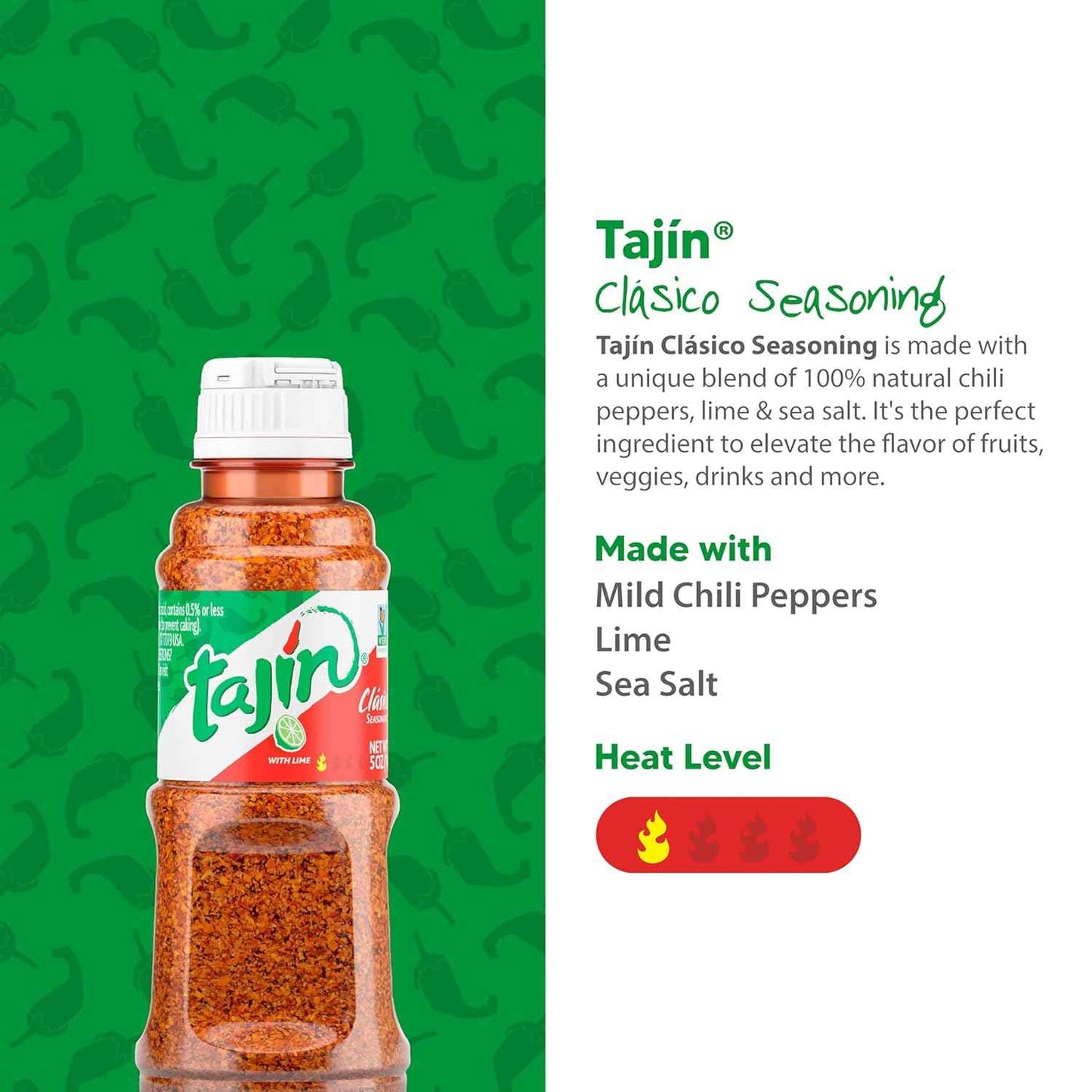 Tajín Clásico Chili Lime Seasoning – Mild Chili Lime Salt to Make Kids Eat More Fruit and Veggies