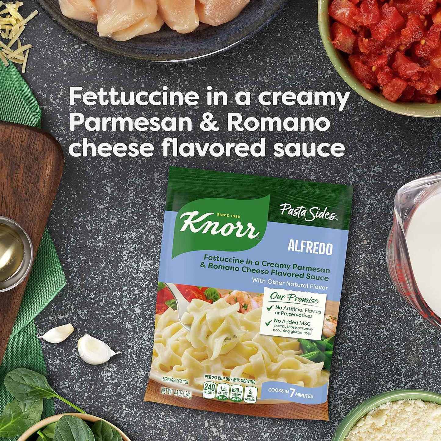 Knorr Pasta Sides Alfredo Fettuccine – Quick Weeknight Side Dish for Family Dinners with Picky Eaters