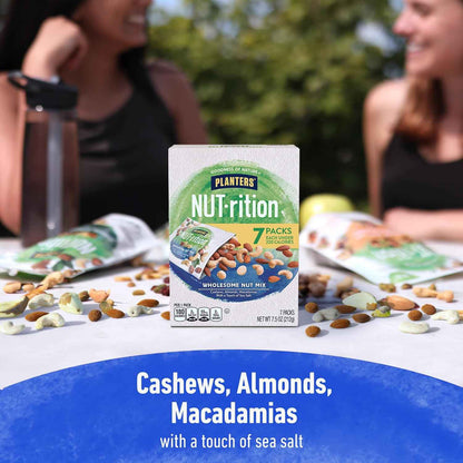 PLANTERS NUT-rition Wholesome Nut Mix, Tear-Open Single-Serve Nut Pouches for the Office Desk and Mid-Afternoon Focus Break