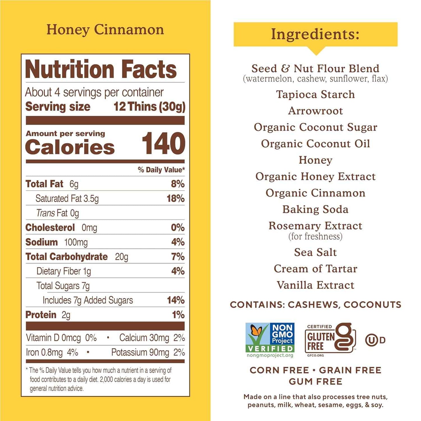 Simple Mills Honey Cinnamon Sweet Thins Snack Packs – Office Desk Drawer Cookie for Mid Afternoon Energy Reset