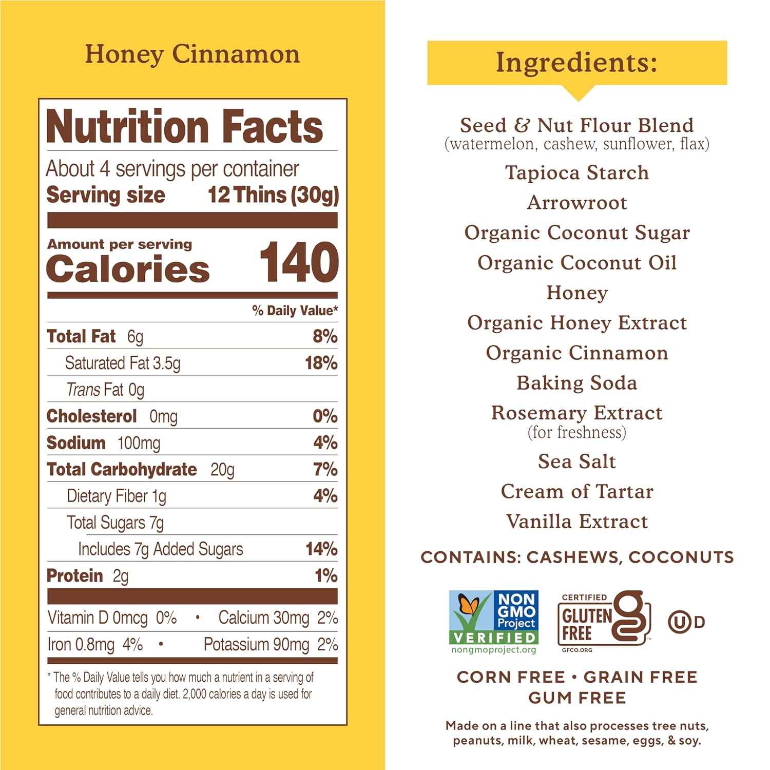 Simple Mills Honey Cinnamon Sweet Thins Snack Packs – Office Desk Drawer Cookie for Mid Afternoon Energy Reset