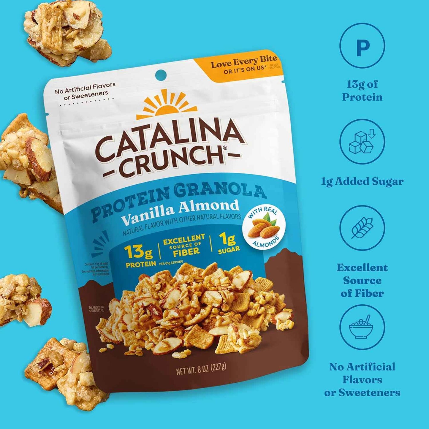 Catalina Crunch Protein Granola - Work-From-Home Breakfast Cereal for Sustained Energy, No Sugar Spike Granola - Vanilla Almond 8 oz