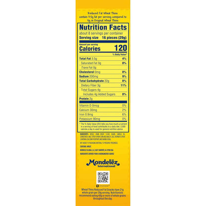 Wheat Thins Reduced Fat Crackers – Portable Snack for Backyard Patio Gatherings
