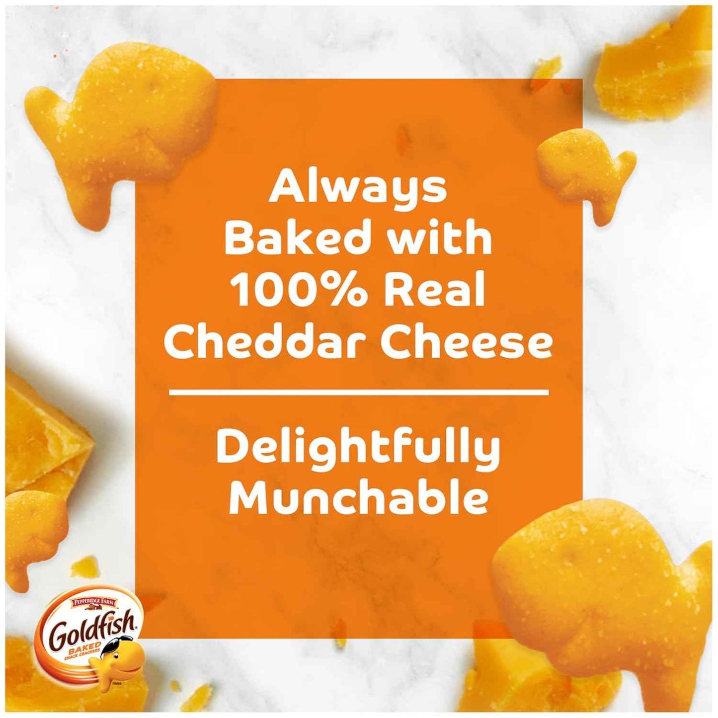 Goldfish Cheddar Cheese Crackers – Desk Drawer Office Snack, 1 oz Single-Serve Packs, 9 Count Tray
