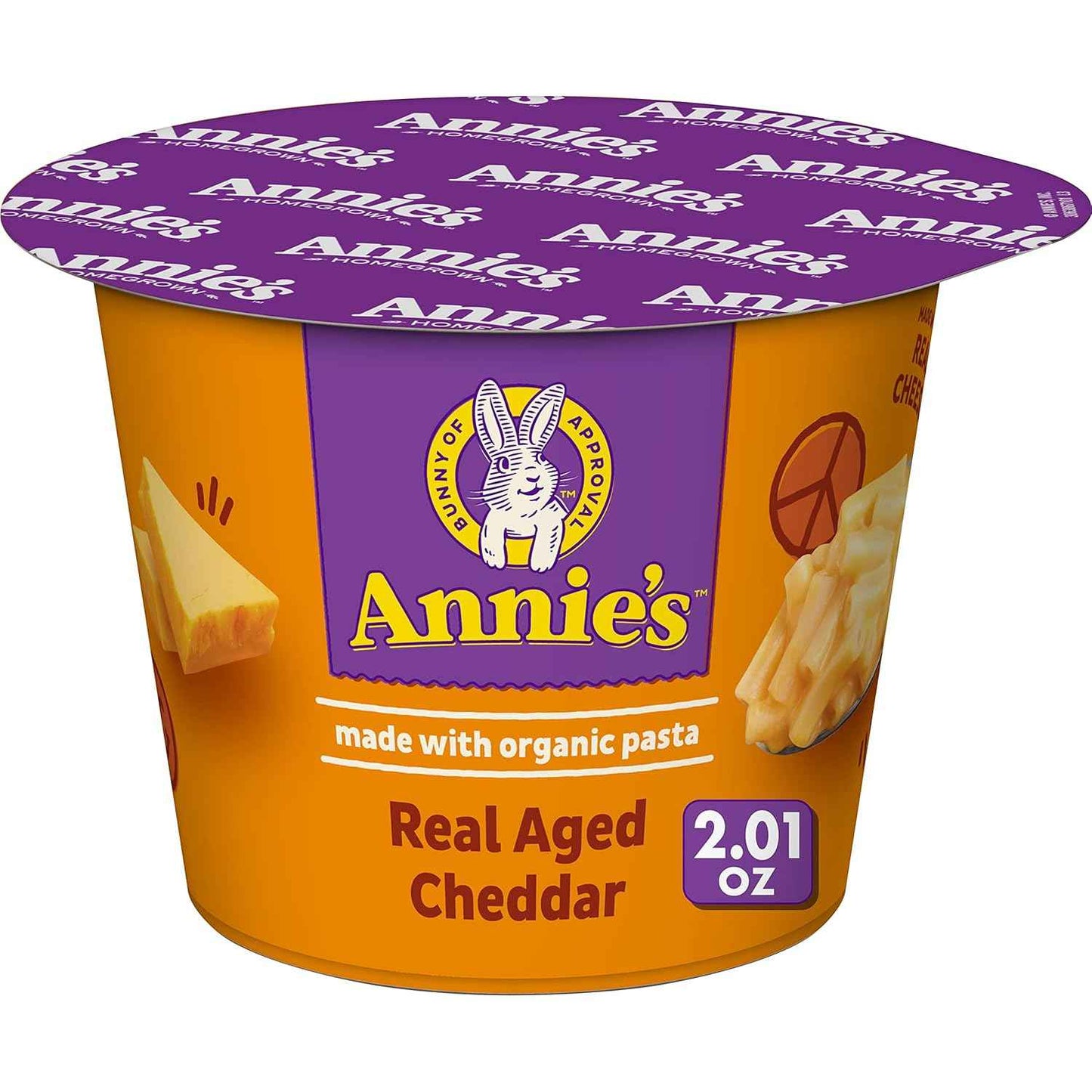 Annie's Real Aged Cheddar Microwave Mac & Cheese Cups – Thoughtful Care Package Gift for College Students, 8 Count