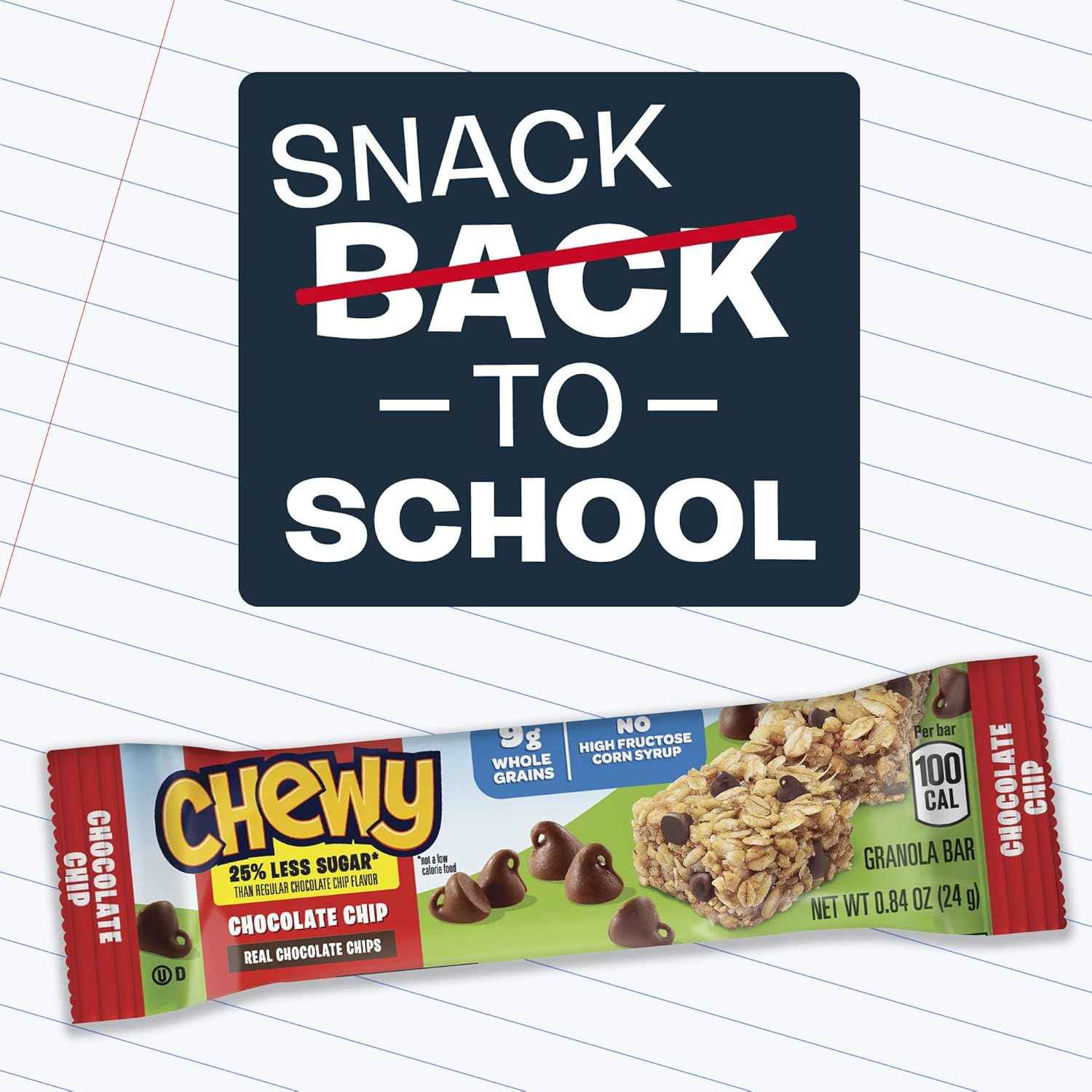 Quaker Chewy Granola Bars 25% Less Sugar – Better-for-You Snack for Home Office and Gym Bag, 18 Bars