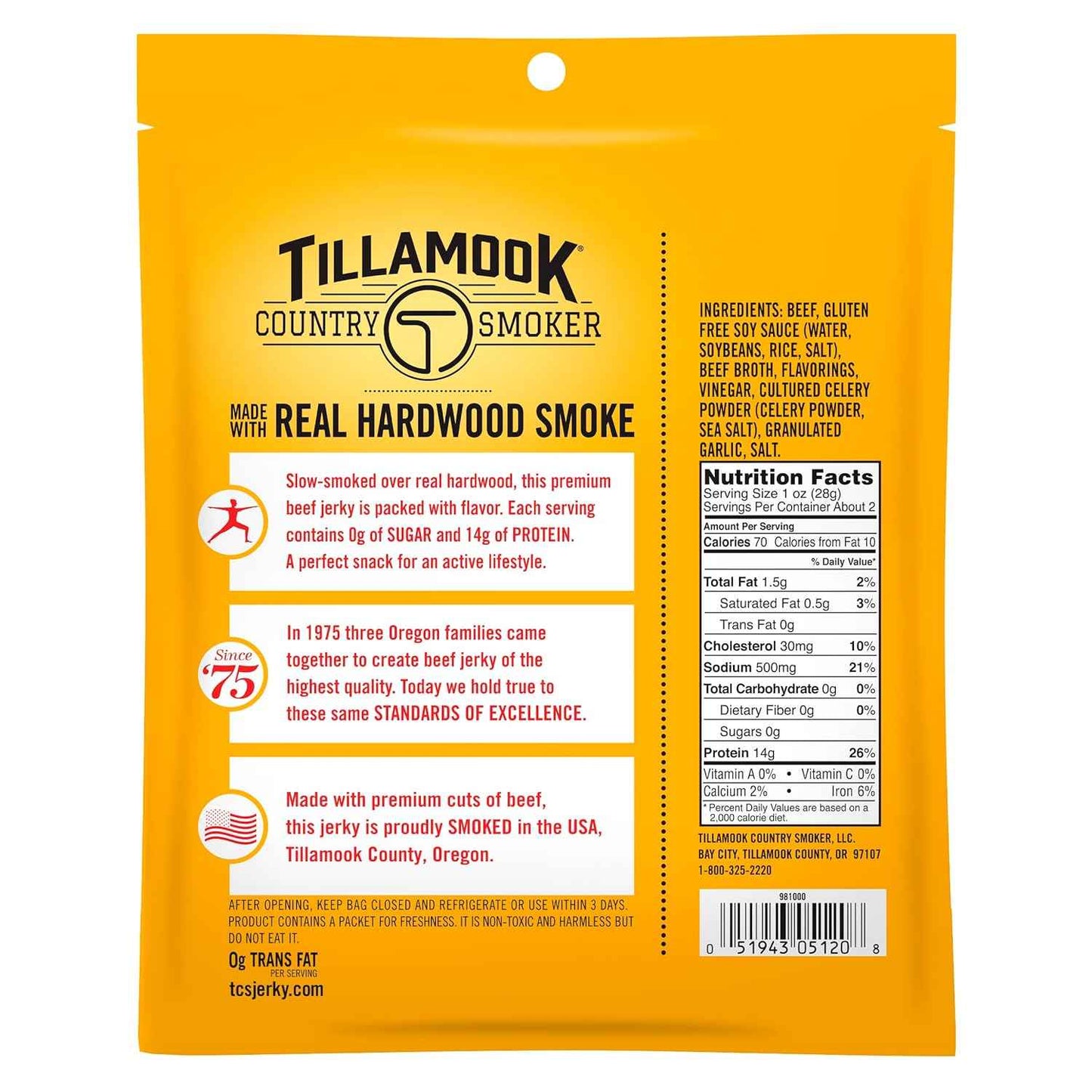 Tillamook Country Smoker Zero Sugar Beef Jerky – Clean-Ingredient Pantry Staple for Intentional Kitchens