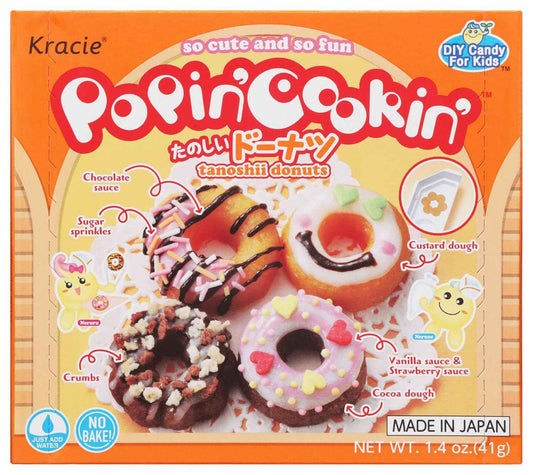 Kracie Popin' Cookin' DIY Candy Donut Kit – No-Bake Cooking Activity for Kids Ages 5-12, Rainy Day Playroom Fun