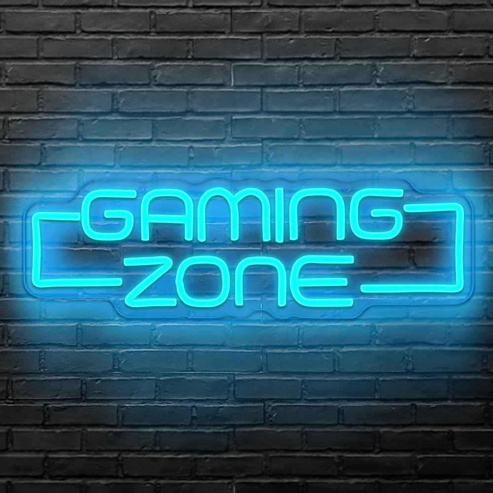 Glovolcy Gaming Neon Sign – Safe Glowing Light for Boys Bedroom, No Heat 5V LED with Dimmer Control