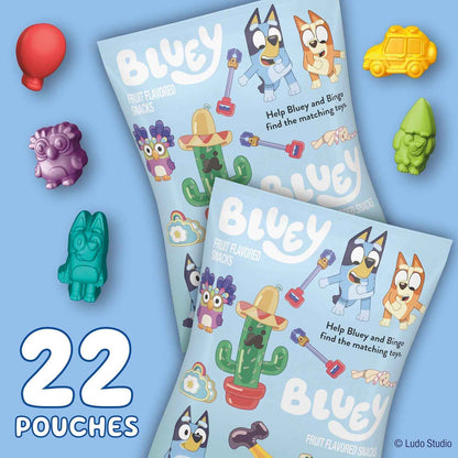 Bluey Fruit Flavored Snacks, Gluten Free and No Artificial Colors Kids Snack, 22 Individually Wrapped Pouches