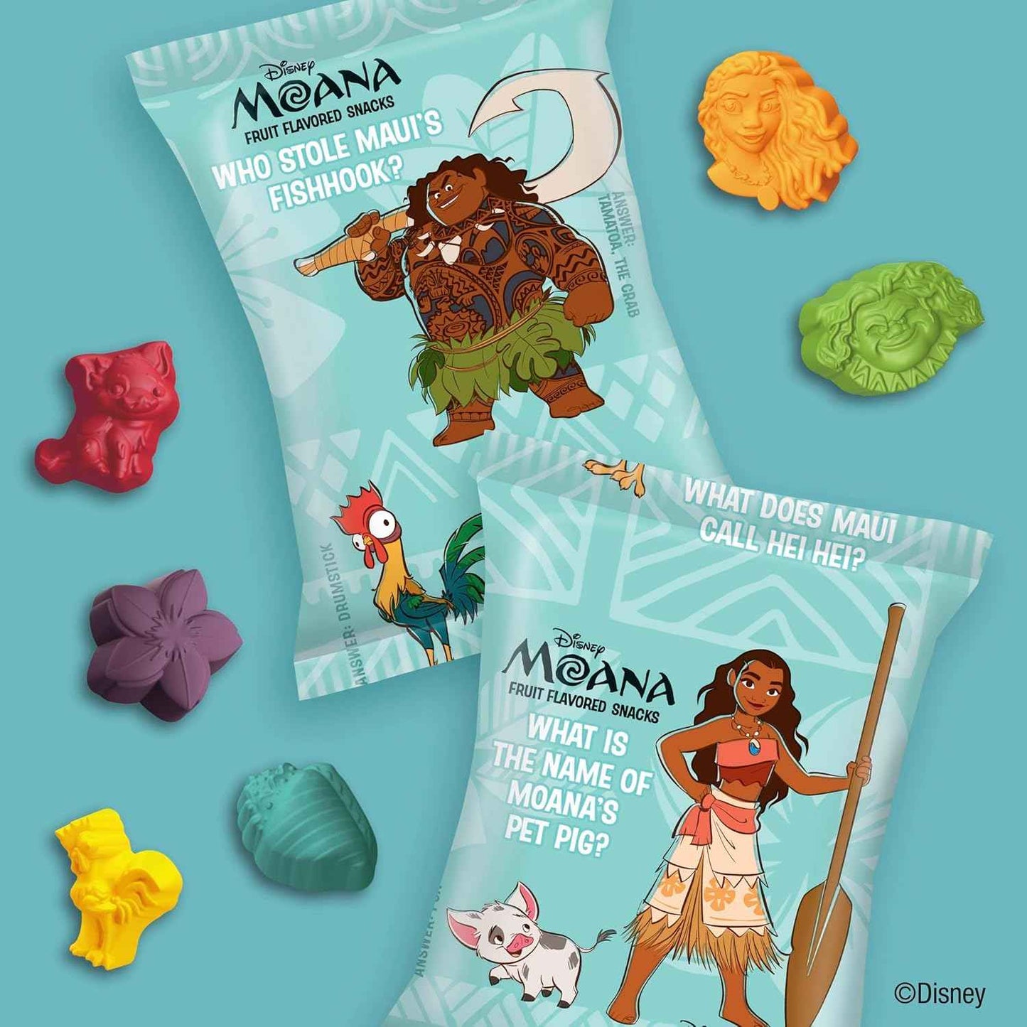 Disney Moana Gummy Snacks – Themed Disney Movie Night Treat Bag, 8 oz Box