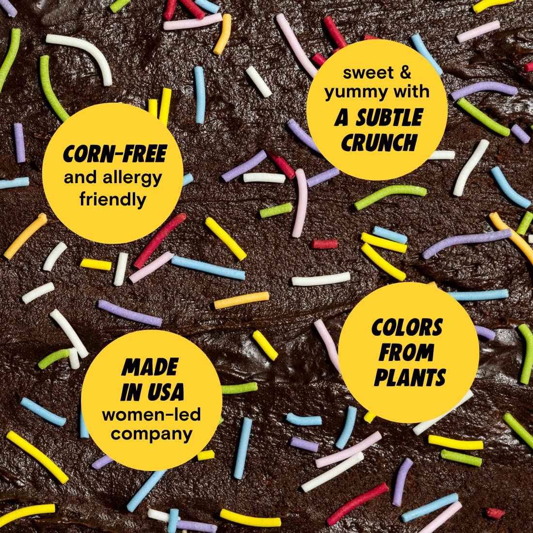 Supernatural Rainbow Crunchies Natural Sprinkles – Plant-Based Dye Free Topping for Vegan Dessert Bars and Clean Label Baking