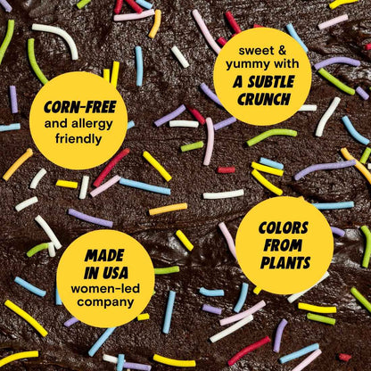 Supernatural Rainbow Crunchies Natural Sprinkles – Plant-Based Dye Free Topping for Vegan Dessert Bars and Clean Label Baking