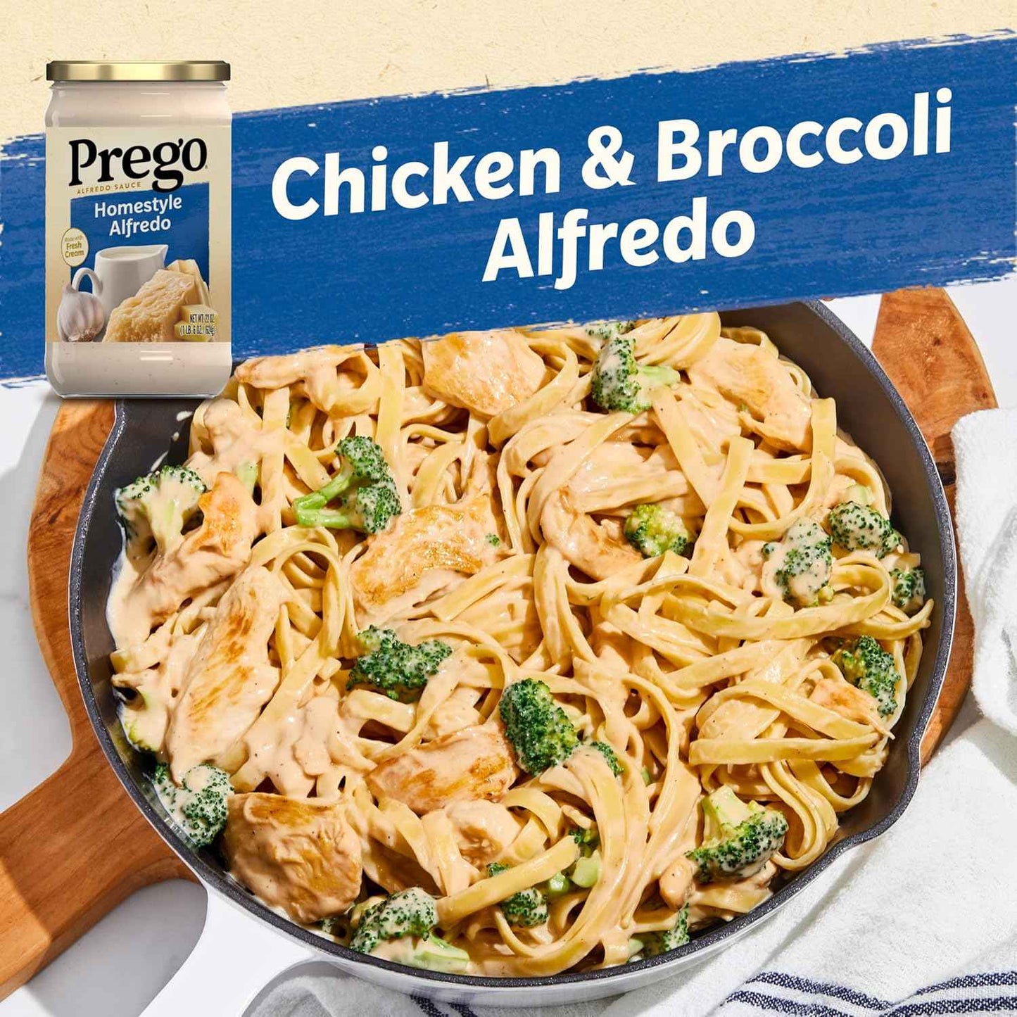 Prego Homestyle Alfredo Pasta Sauce, 22 oz Jar – Kid-Friendly Creamy Sauce for Picky Eater Family Dinners