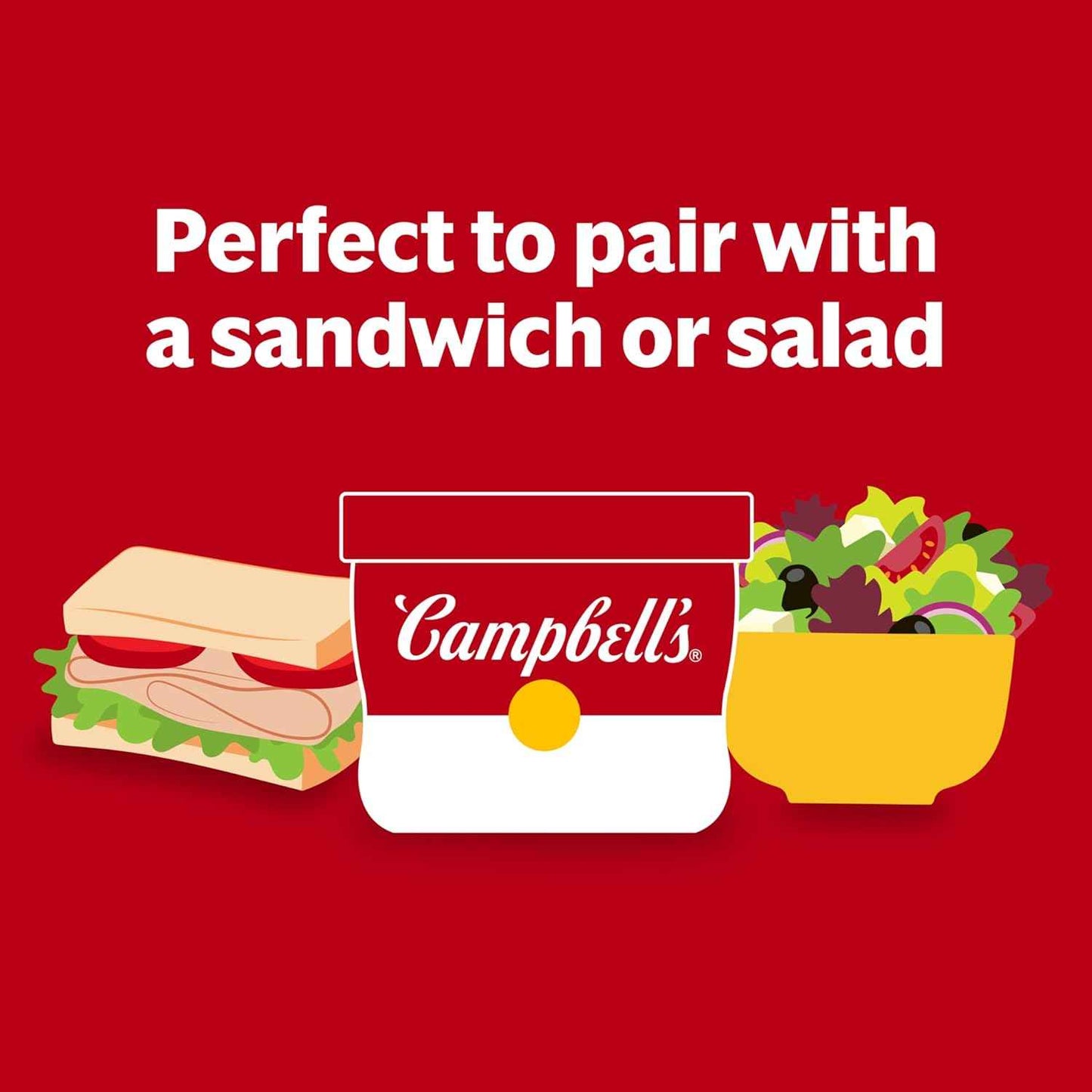 Campbell's Homestyle Chicken Noodle Soup – Fast Workday Meal Between Meetings, Self-Contained Travel Bowl