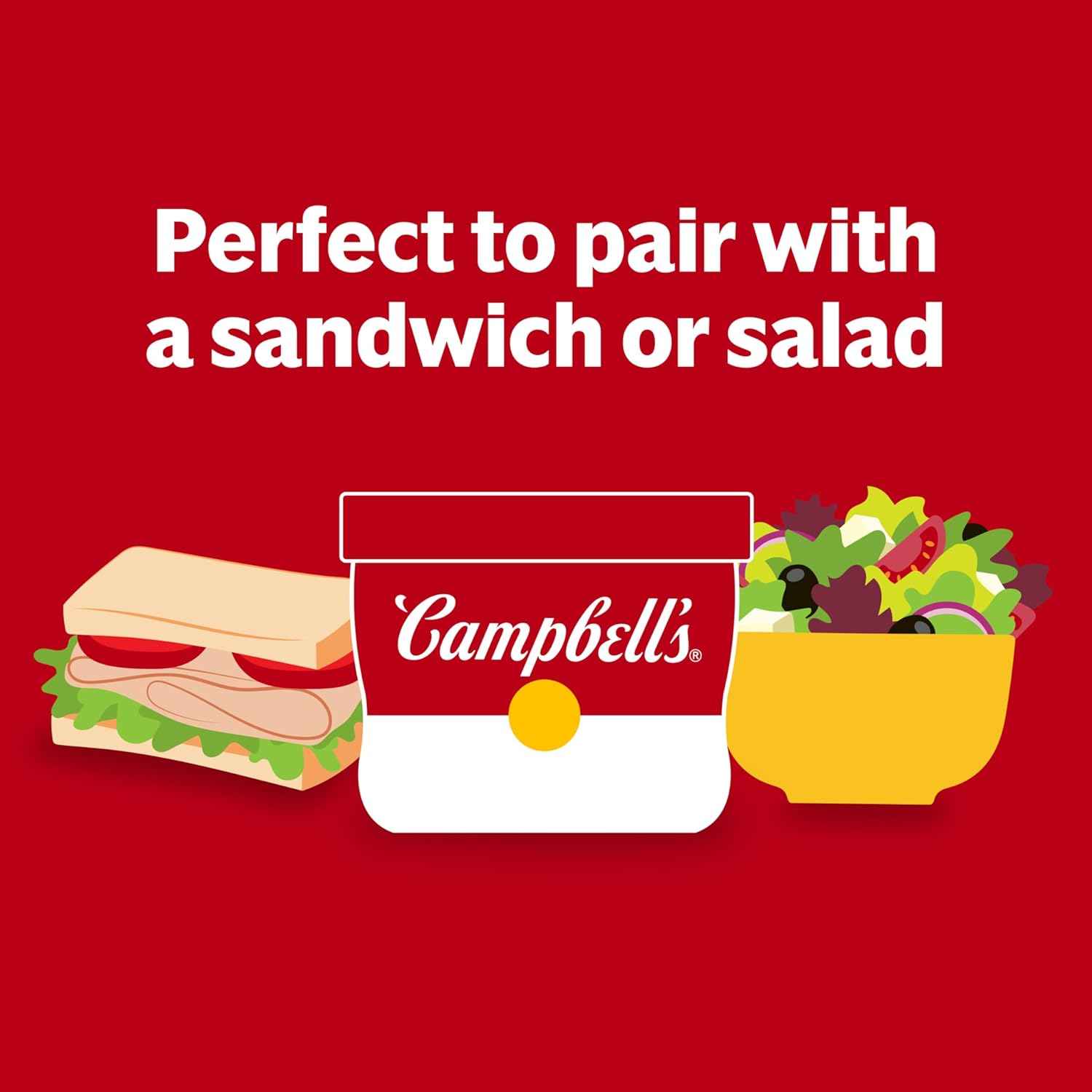 Campbell's Homestyle Chicken Noodle Soup – Fast Workday Meal Between Meetings, Self-Contained Travel Bowl
