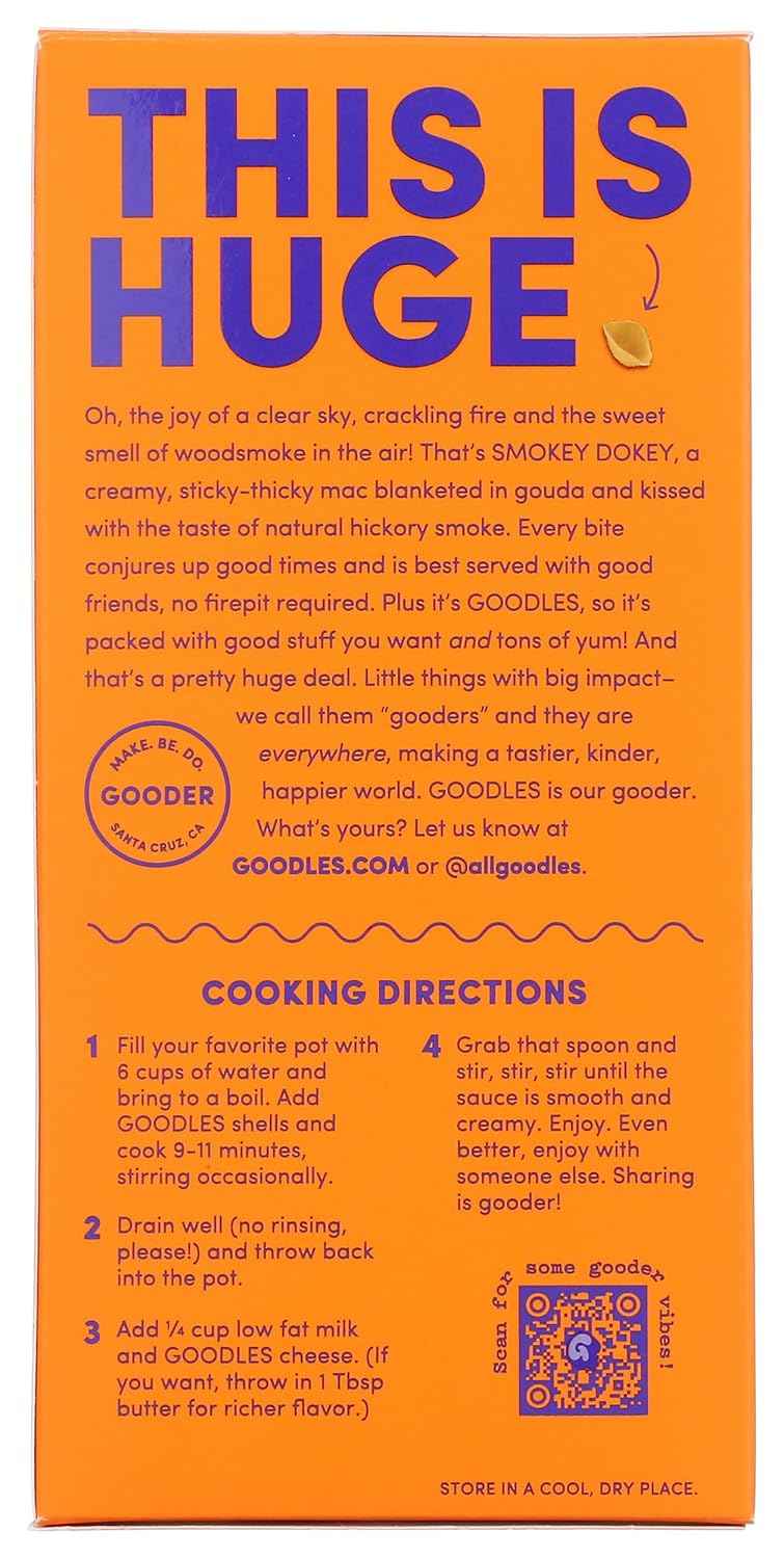 Goodles Smokey Dokey Mac & Cheese – Post-Surgery Recovery Comfort Meal, 6 oz