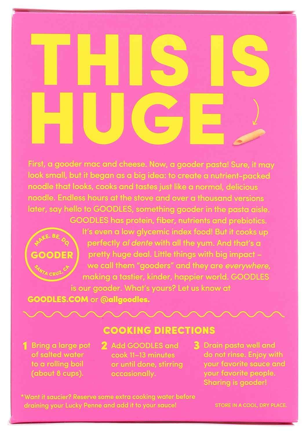 Goodles Lucky Penne Pasta – Compact 8 oz Single Pack for Uncluttered Pantry Storage, 8 oz