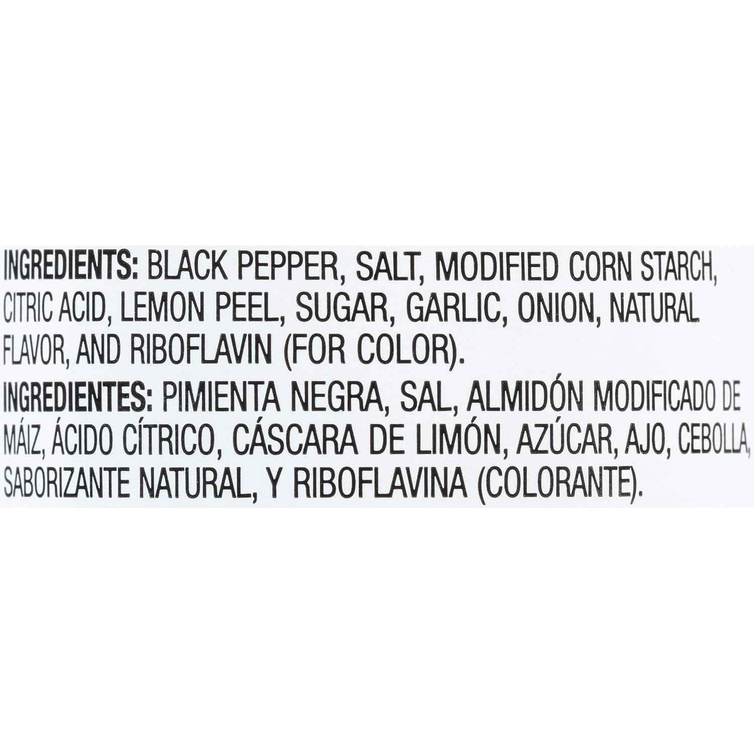 Lawry's Lemon Pepper with Zest of Lemon – No MSG Added Seasoning for Clean Ingredient Home Cooking