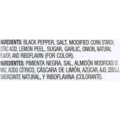 Lawry's Lemon Pepper with Zest of Lemon – No MSG Added Seasoning for Clean Ingredient Home Cooking