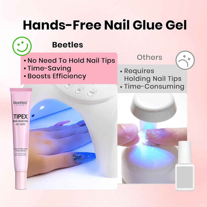 Beetles No-Hold Gel for Tipex Tips – Salon Workstation Productivity Boost for Multi-Finger Curing