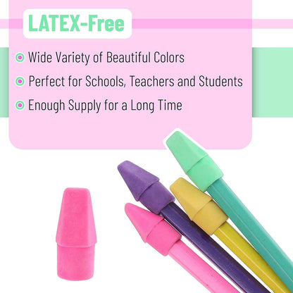 Mr. Pen- Latex-Free Pencil Cap Erasers in 38 Colors, Thoughtful Bulk Gift for Teachers, Homeschool Parents, and Stocking Stuffers