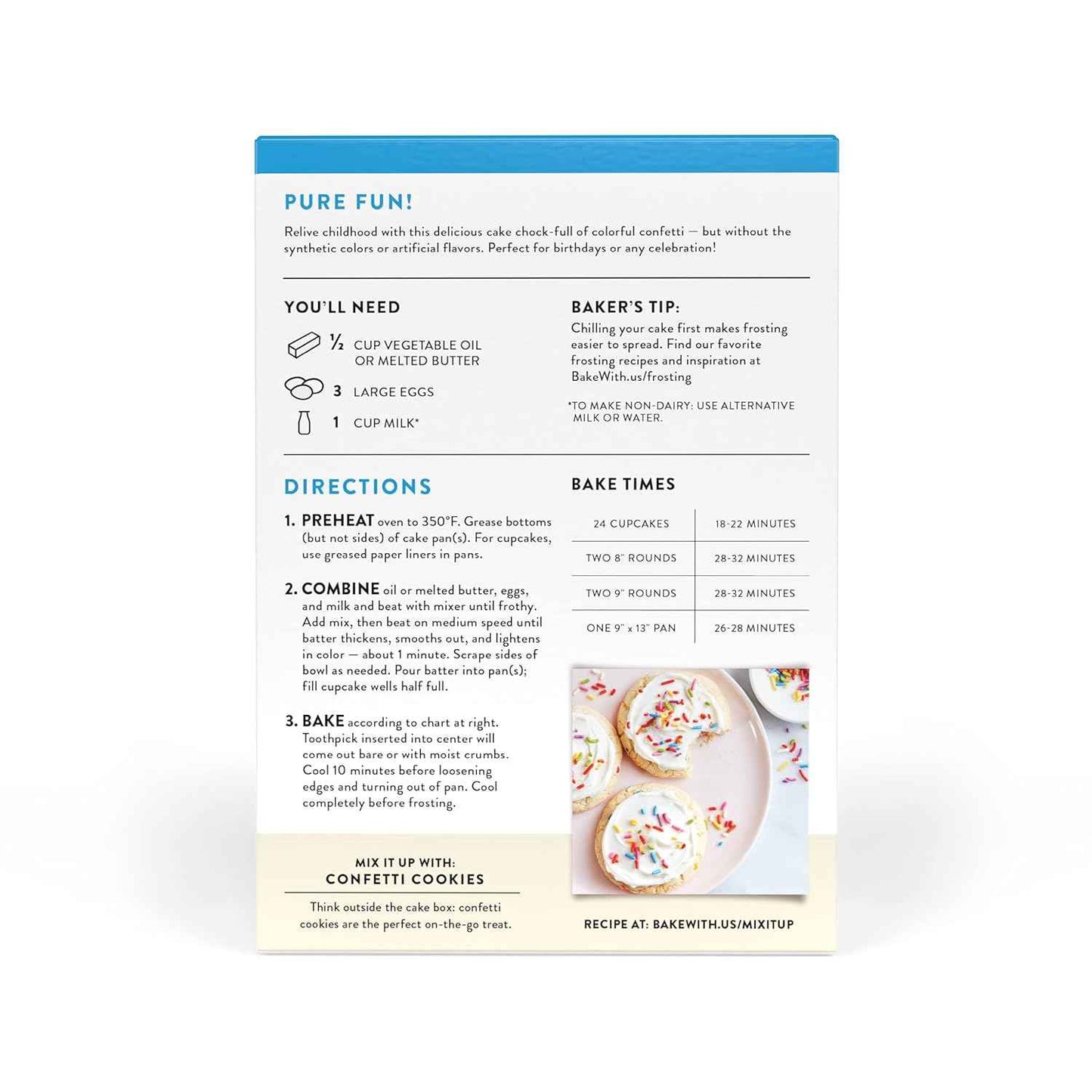 King Arthur Gluten-Free Confetti Cake Mix – Safe Birthday Cupcakes and Layer Cakes for Kids with Celiac and Gluten Sensitivities
