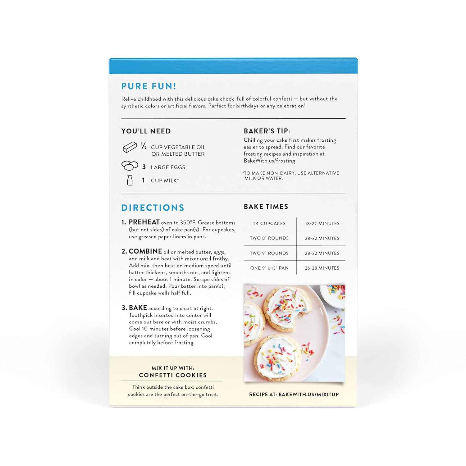 King Arthur Gluten-Free Confetti Cake Mix – Safe Birthday Cupcakes and Layer Cakes for Kids with Celiac and Gluten Sensitivities