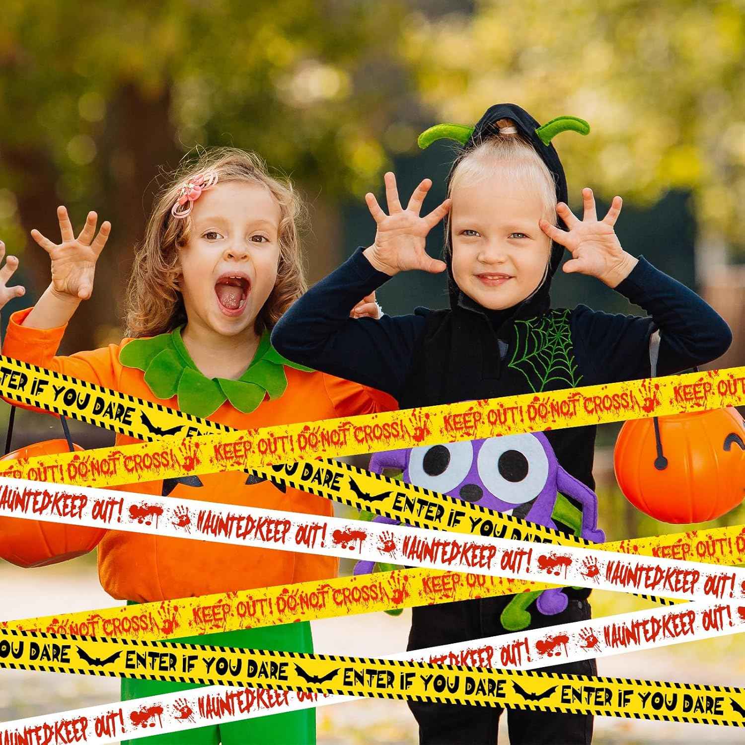 HauntHouse Halloween Caution Tape Set – Spooky Housewarming Gift for New Homeowner Party Hosts
