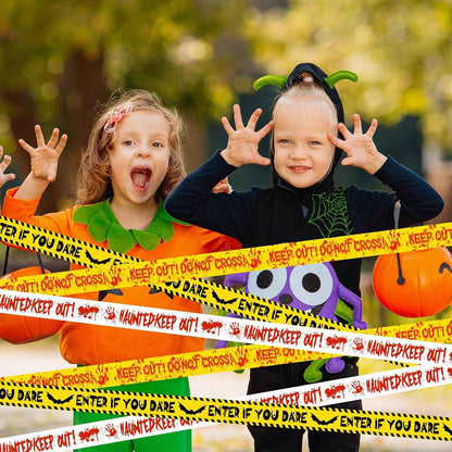 HauntHouse Halloween Caution Tape Set – Spooky Housewarming Gift for New Homeowner Party Hosts