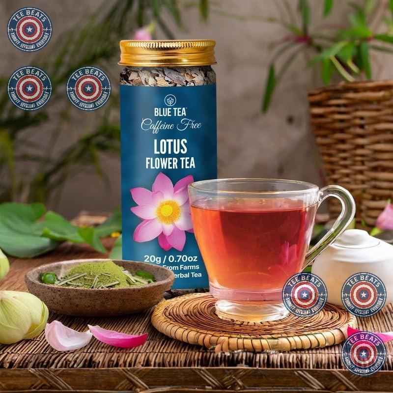 Blue Tea Lotus Flower Tea - 1.40 Oz - 20 Cups | Post-Yoga & Meditation Recovery Drink | Caffeine-Free Floral Infusion for Mindful Practice