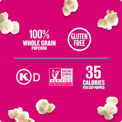 Angie's BOOMCHICKAPOP Sea Salt Microwave Popcorn, 6 ct – Four-Ingredient Snack for Intentional Clutter-Free Pantry