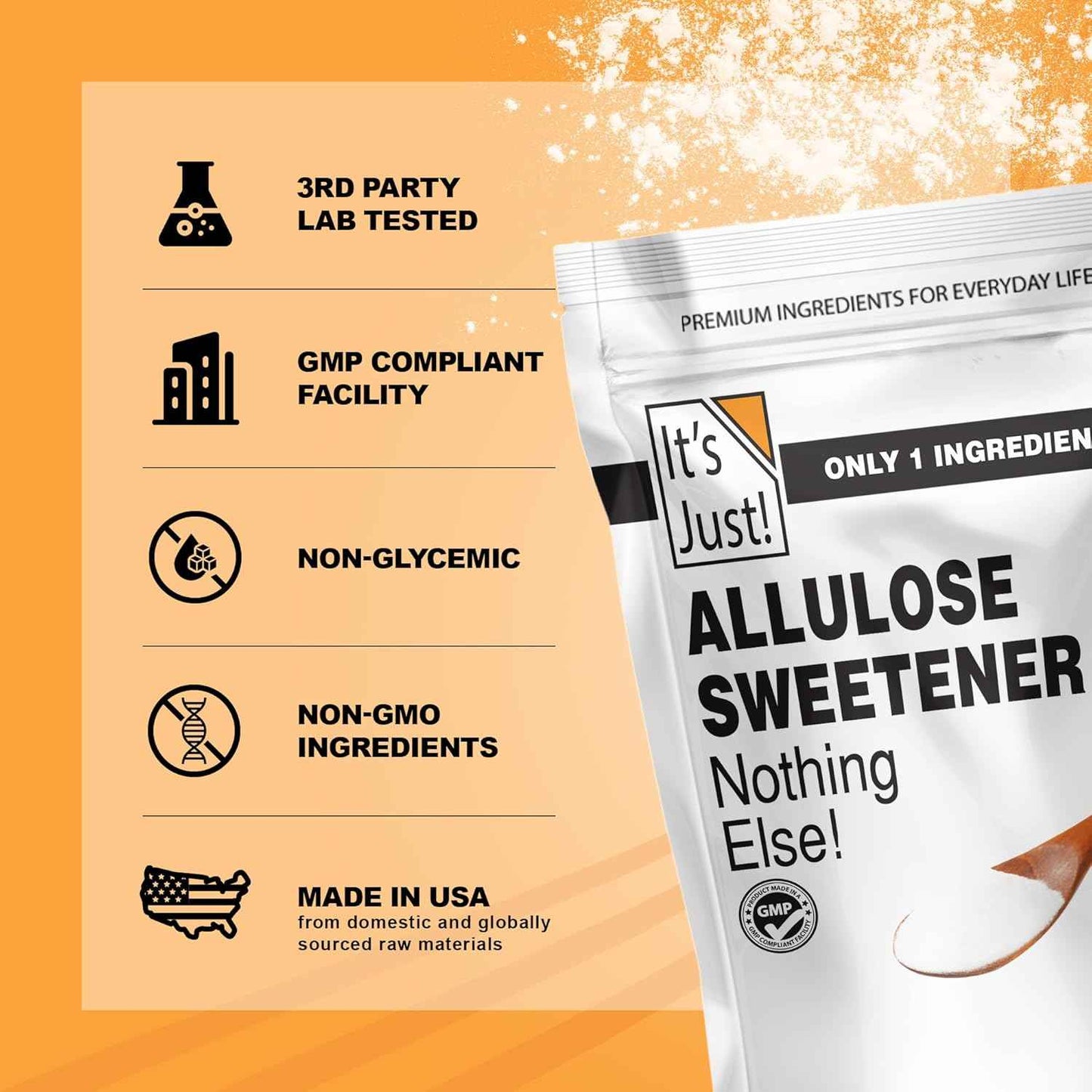 It's Just - Pure Allulose for Family Meal Prep, Safe Sugar Swap for Kids' Low-Sugar Baking