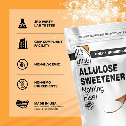 It's Just - Pure Allulose for Family Meal Prep, Safe Sugar Swap for Kids' Low-Sugar Baking