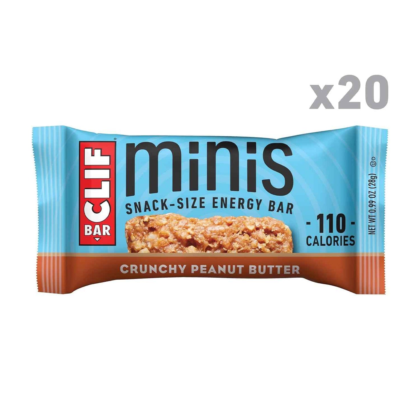 CLIF BAR Minis Crunchy Peanut Butter – 100-Calorie Portion-Controlled Snack for Mindful Eating