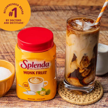SPLENDA Monk Fruit Zero Calorie Sweetener – Streamlined Pantry Upgrade for Clutter Free Kitchens, Cup-for-Cup Sugar Swap