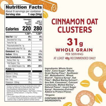 Cascadian Farm Organic Cinnamon Oat Clusters – Non-GMO Breakfast Cereal for Calm Pantry Rituals
