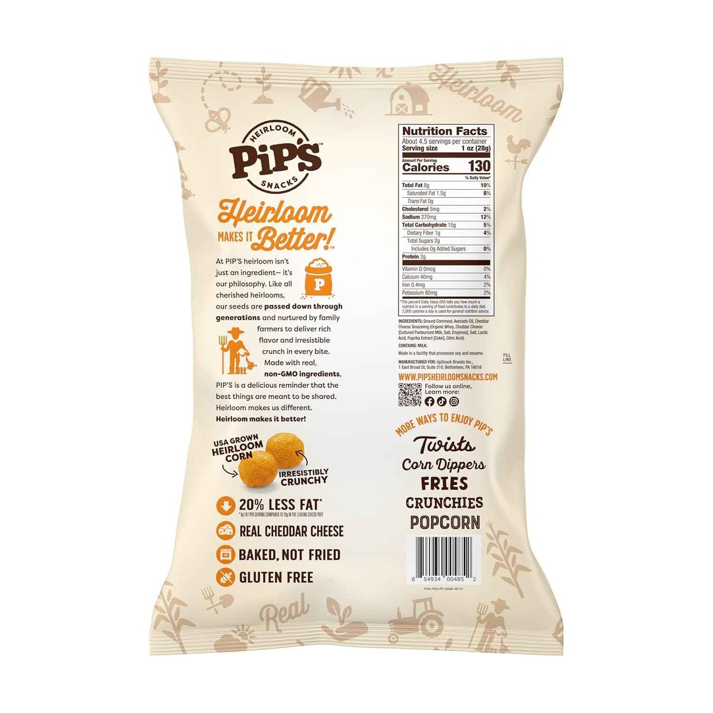 Pipcorn Heirloom Cheddar Cheese Balls – Artisanal Hostess Gift for Entertaining, Organic Snack