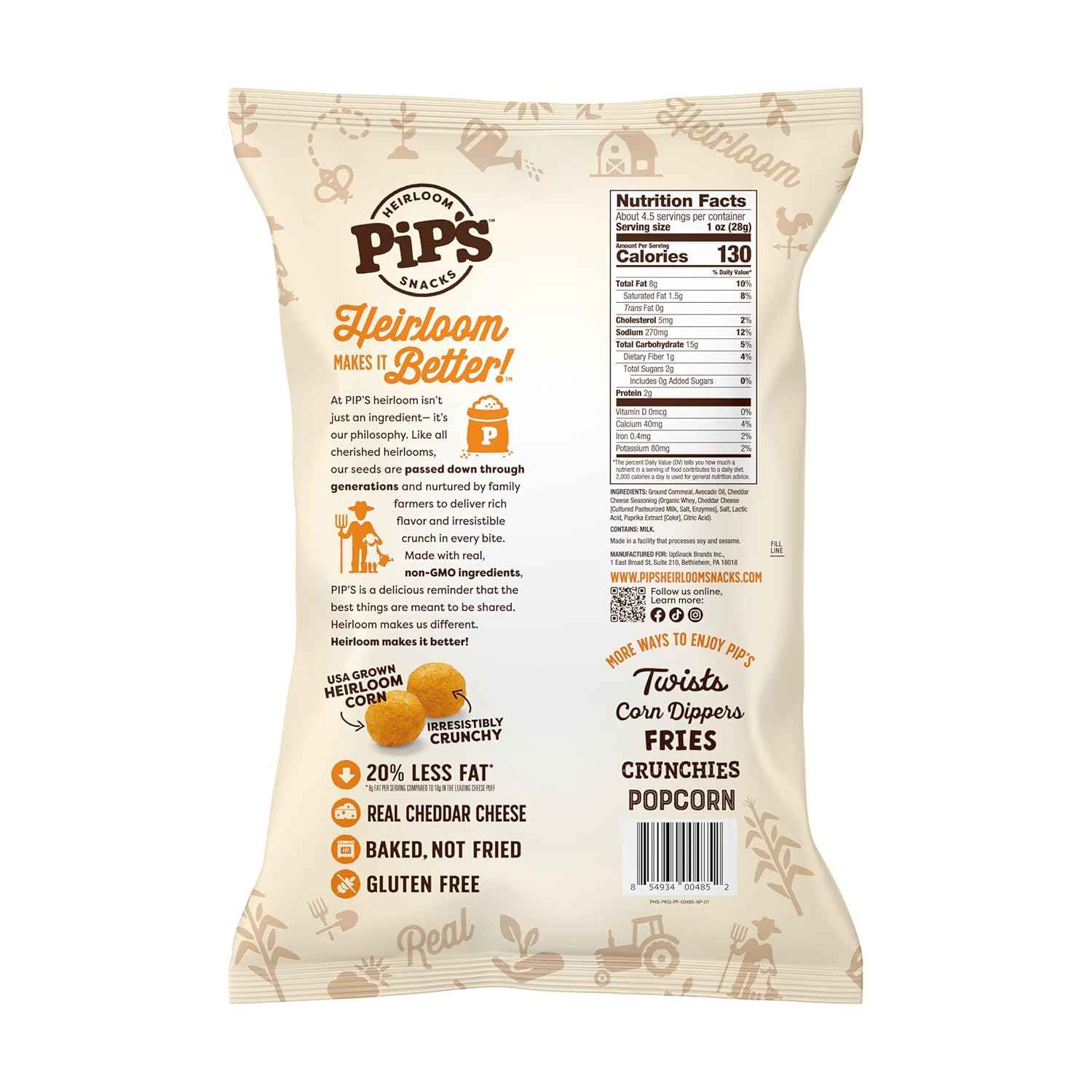 Pipcorn Heirloom Cheddar Cheese Balls – Artisanal Hostess Gift for Entertaining, Organic Snack