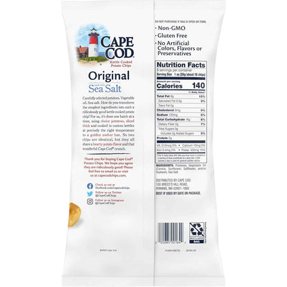 Cape Cod Less Fat Original Kettle Chips – Simple Ingredient Pantry Staple for Clean Kitchens