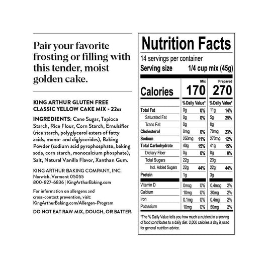 King Arthur Gluten-Free Yellow Cake Mix – Safe Birthday Treat for Kids with Celiac, 22 oz Mix for Layer Cakes and Cupcakes