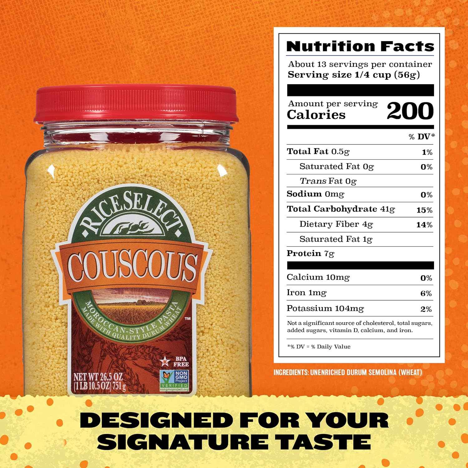 RiceSelect Couscous – Kid-Friendly Family Pasta Side for Lunchboxes and Weeknight Dinners, 5-Minute Prep