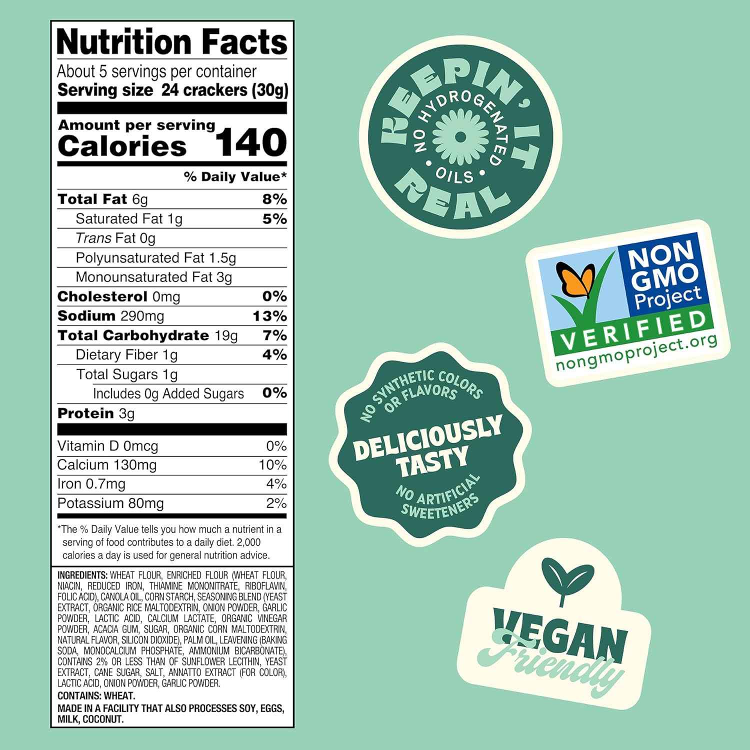 Back to Nature Cheezy Square Crackers – Short-Ingredient Vegan Cheese Cracker for Simple Snack Pantries