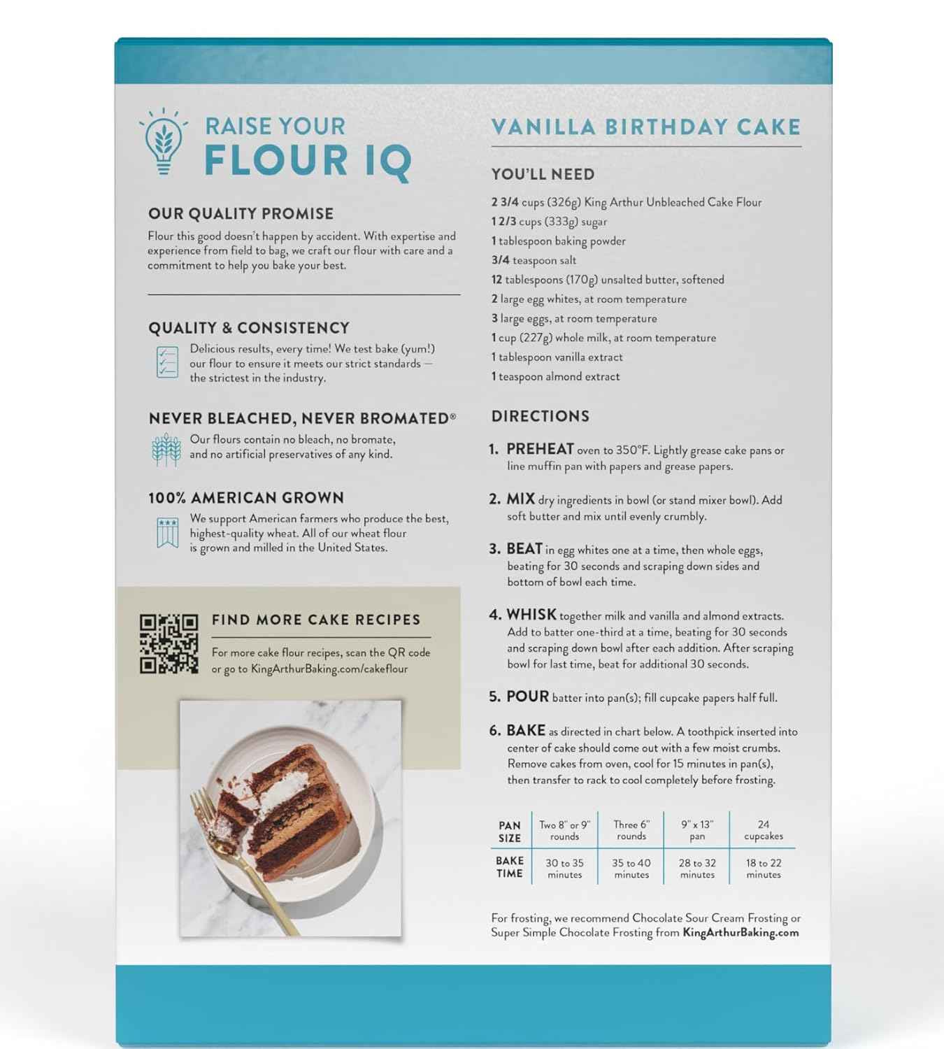 King Arthur Cake Flour Unbleached – Thoughtful Birthday Gift for Women Who Love to Bake, 2 lb Resealable Bag