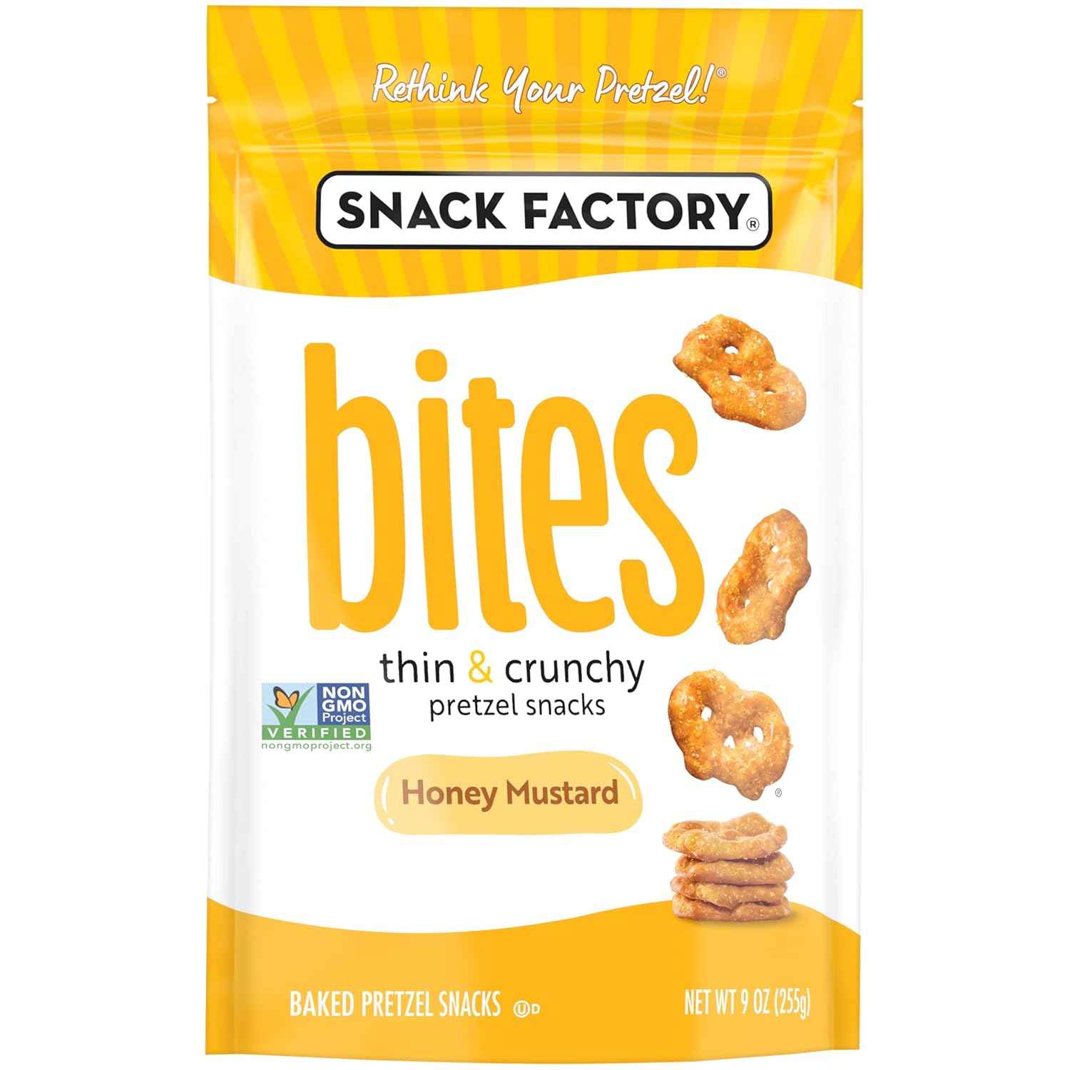 Snack Factory Honey Mustard Bites, 9 Oz Bag – Lunchbox-Sized Sweet-Savory Snack for School Days