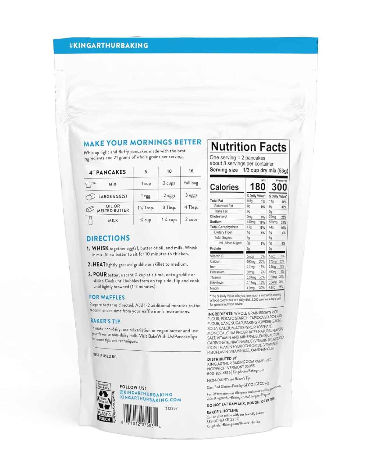 King Arthur Gluten Free Pancake Mix – Belly-Friendly Breakfast Staple for Sensitive Stomachs and Celiac Homes