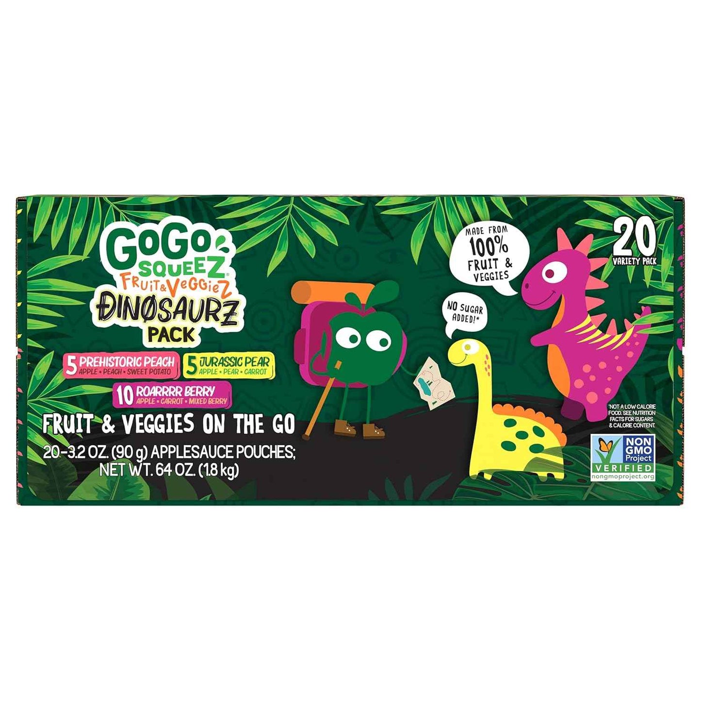 GoGo squeeZ Fruit & veggieZ Pouches – Nutrient Dense Snack for Recovery and Wellness Routines, Unsweetened Variety Pack